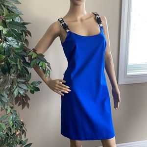NEW Michael Kors Cobalt Blue Dress with Black & Silver Straps & Buckle S…